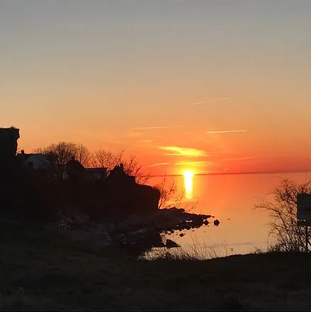 Solnedgång över stilla havet